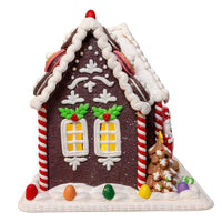 9.5“ Battery Operated LED Gingerbread Cookie House