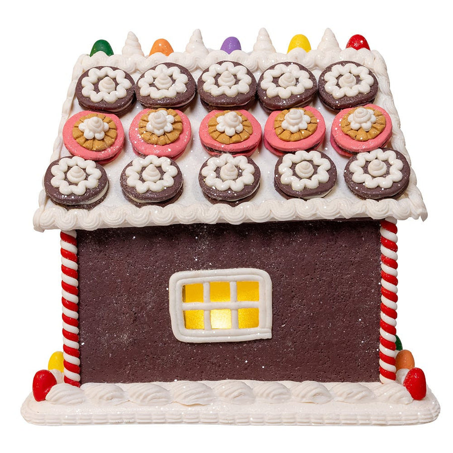 9.5“ Battery Operated LED Gingerbread Cookie House