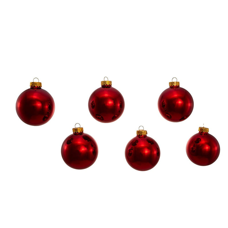 65MM Glass Shiny Red Ball Ornaments