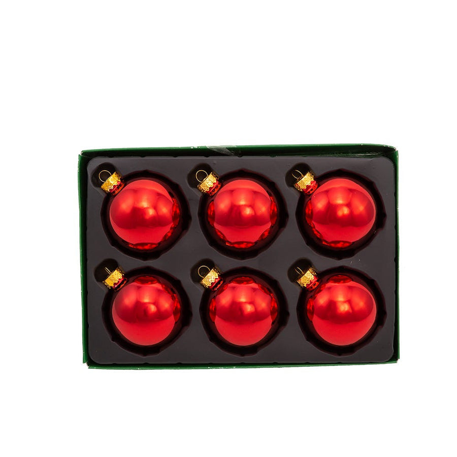 65MM Glass Shiny Red Ball Ornaments