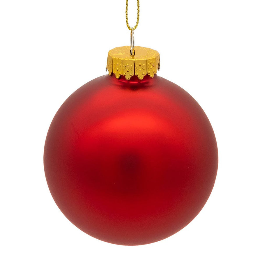 65MM Glass Matte Red Ball Ornaments
