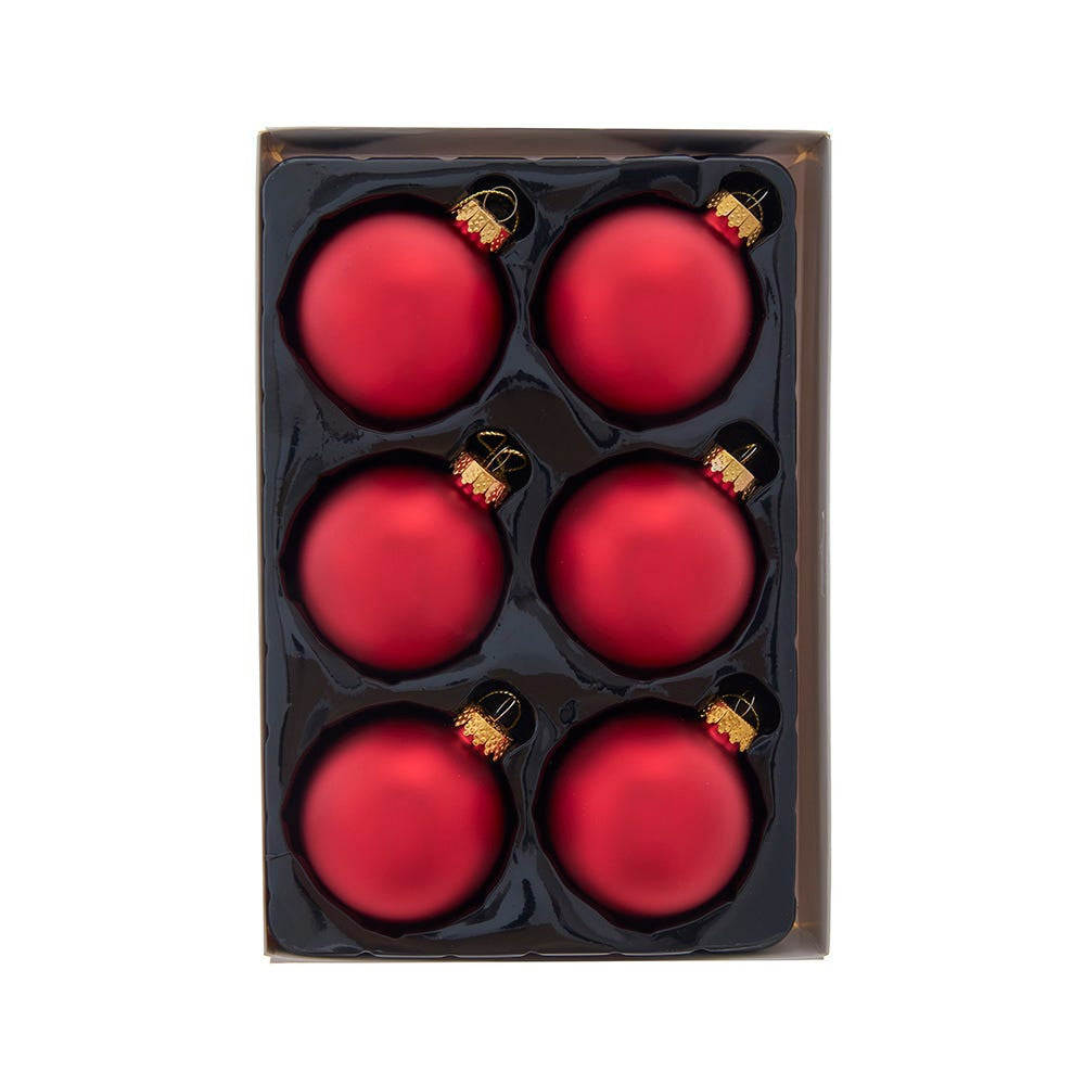 65MM Glass Matte Red Ball Ornaments
