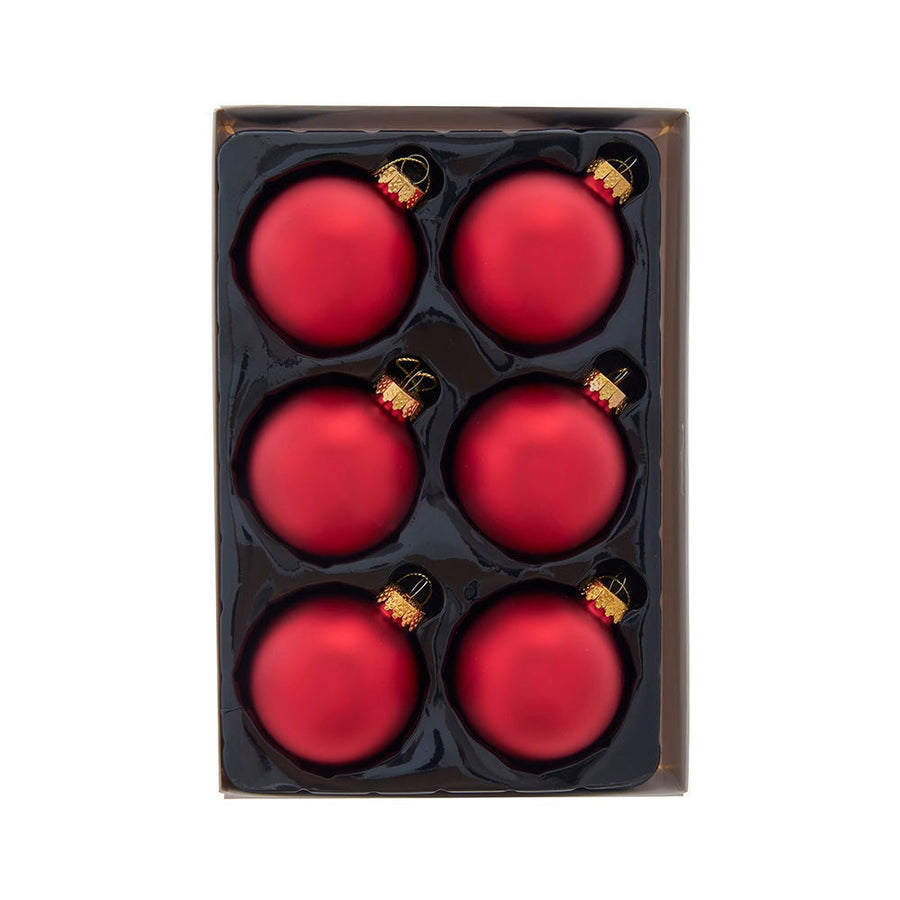 65MM Glass Matte Red Ball Ornaments