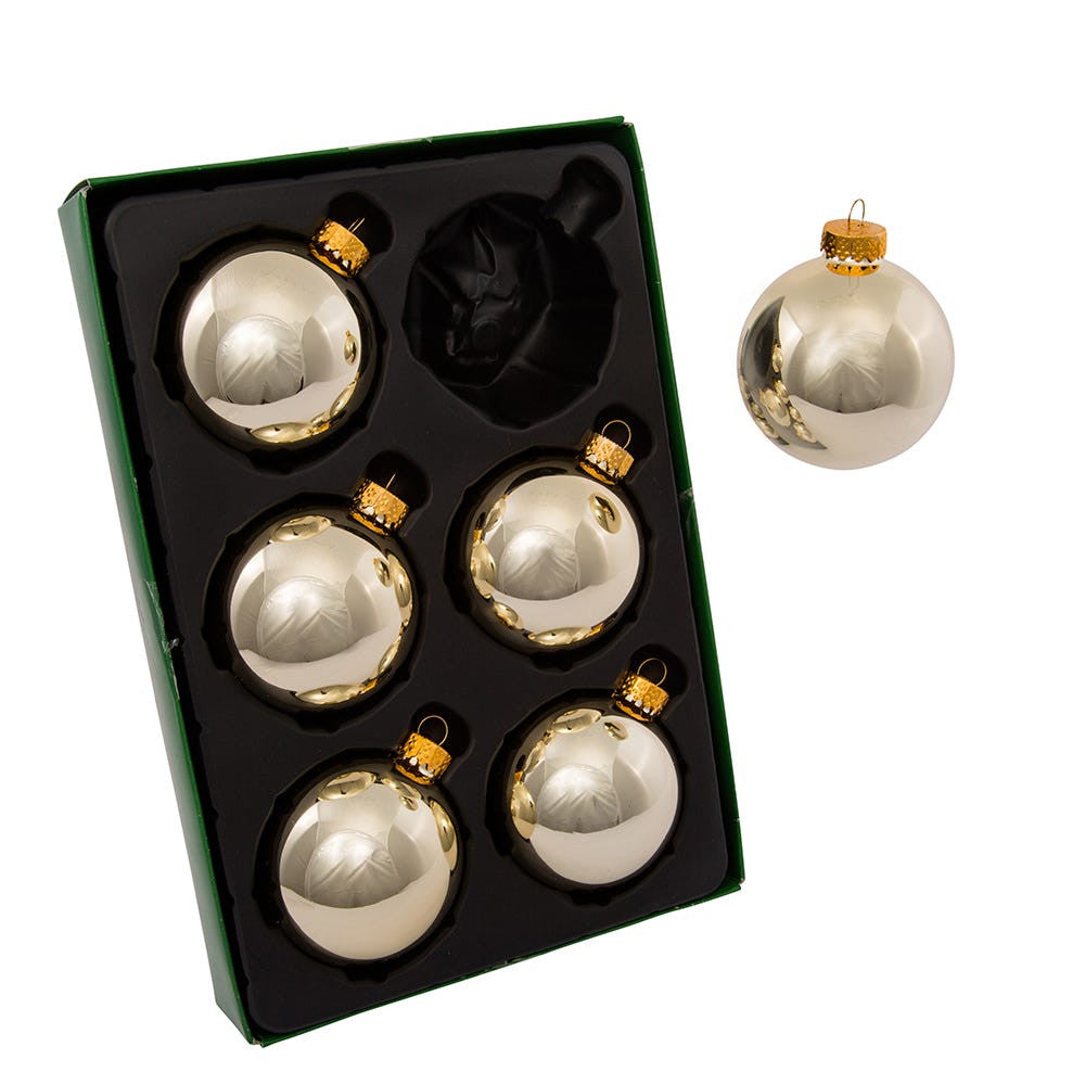 65MM Glass Shiny Gold Ball Ornaments