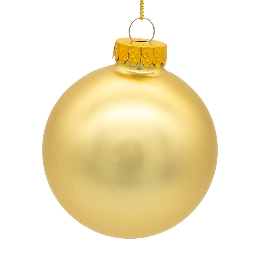 60MM Glass Matte Gold Ball Ornaments