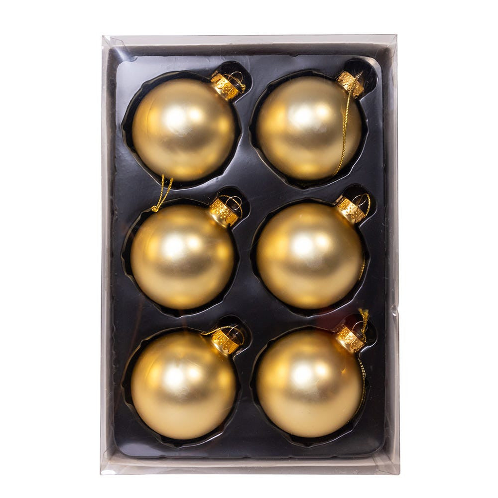 60MM Glass Matte Gold Ball Ornaments