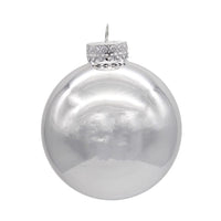 65MM Glass Shiny Silver Ball Ornaments