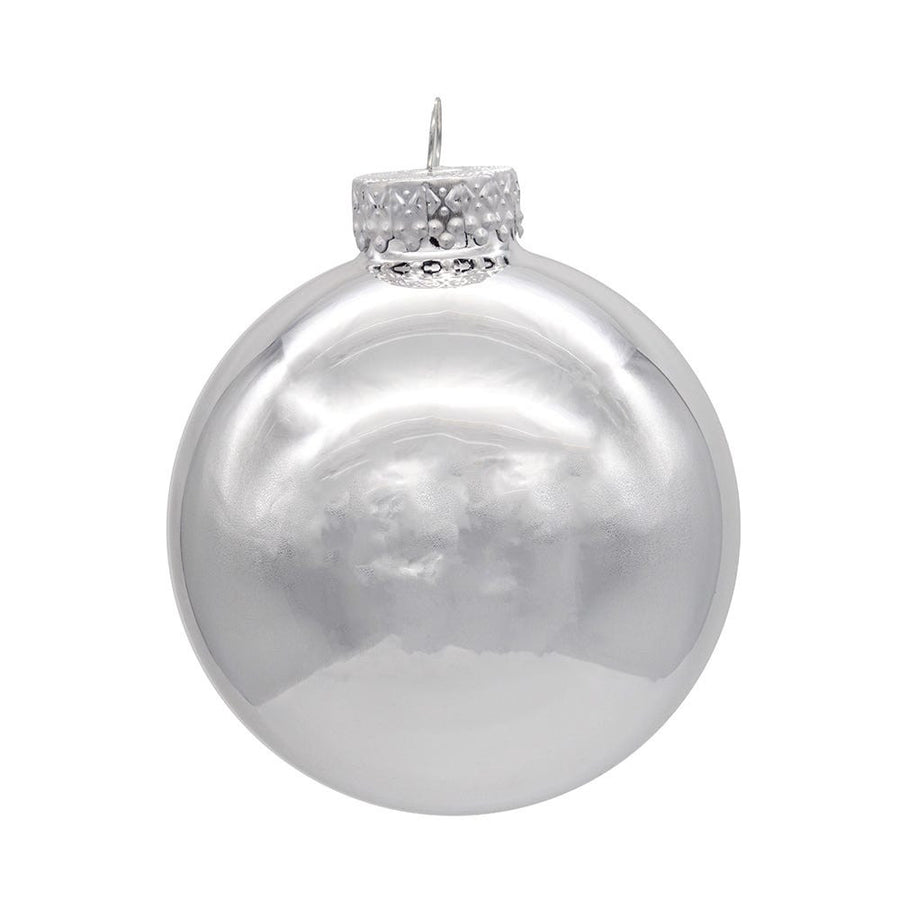 65MM Glass Shiny Silver Ball Ornaments