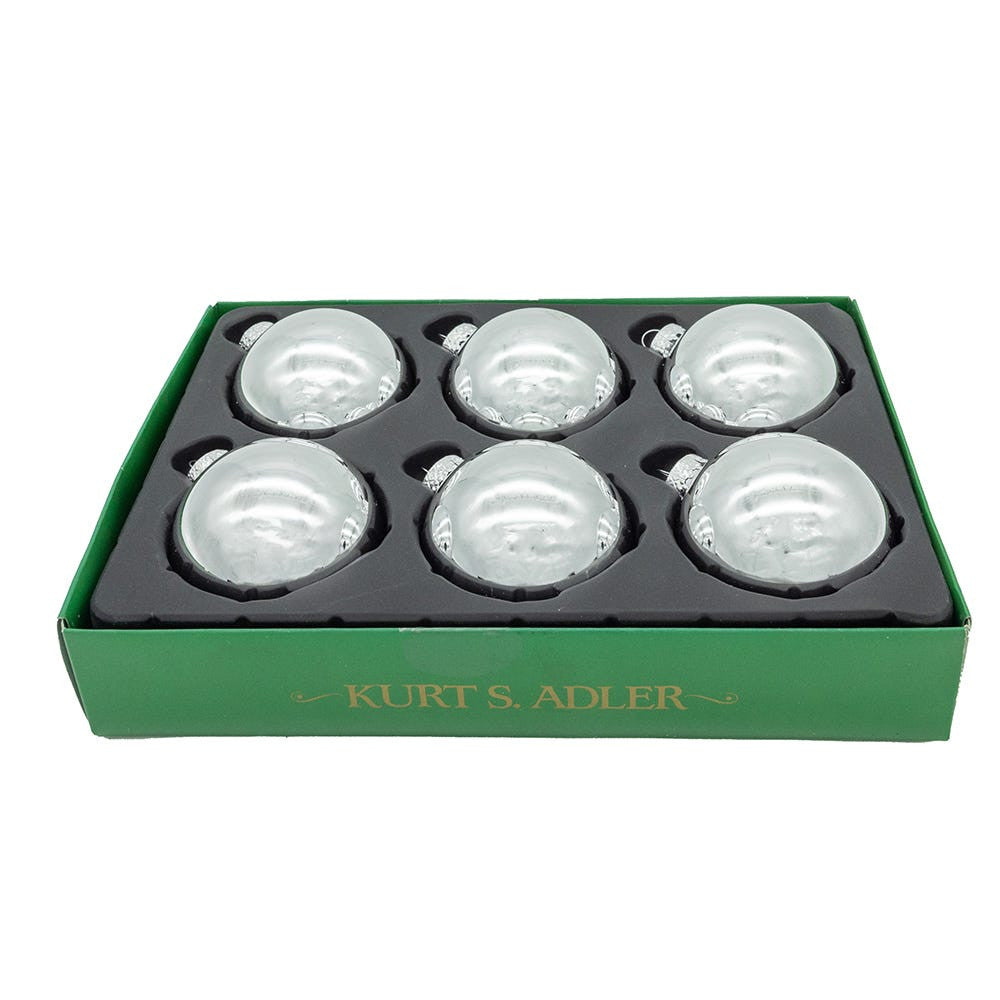 65MM Glass Shiny Silver Ball Ornaments