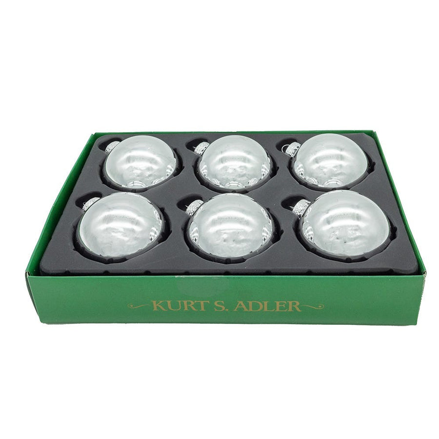 65MM Glass Shiny Silver Ball Ornaments