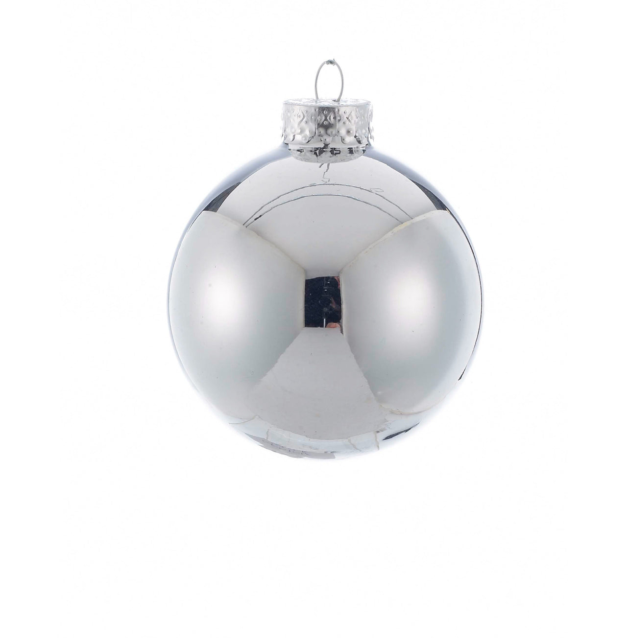 65MM Glass Shiny Silver Ball Ornaments