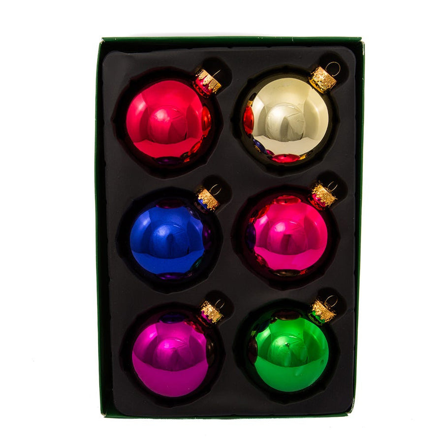 65MM Glass Shiny Multicolored Ball Ornaments