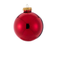 80MM Glass Shiny Red Ball Ornaments