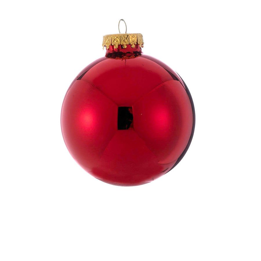 80MM Glass Shiny Red Ball Ornaments
