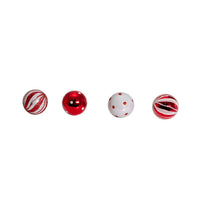 25MM Miniature Red and White Glass Ball Ornaments