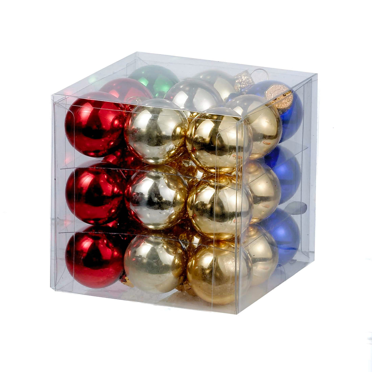 25MM Miniature Multicolored Shiny Glass Ball Ornaments