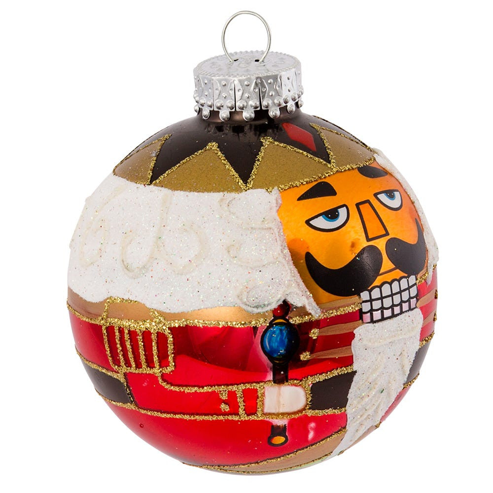 80MM Glass Nutcracker Design Ball Ornaments