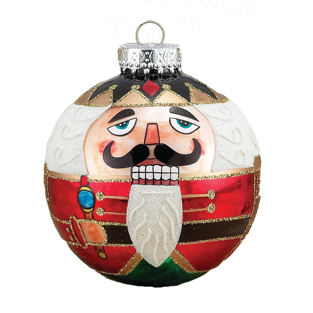 80MM Glass Nutcracker Design Ball Ornaments