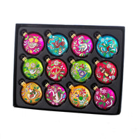 65MM Glass 12 Days Of Christmas Glass Ball Ornaments
