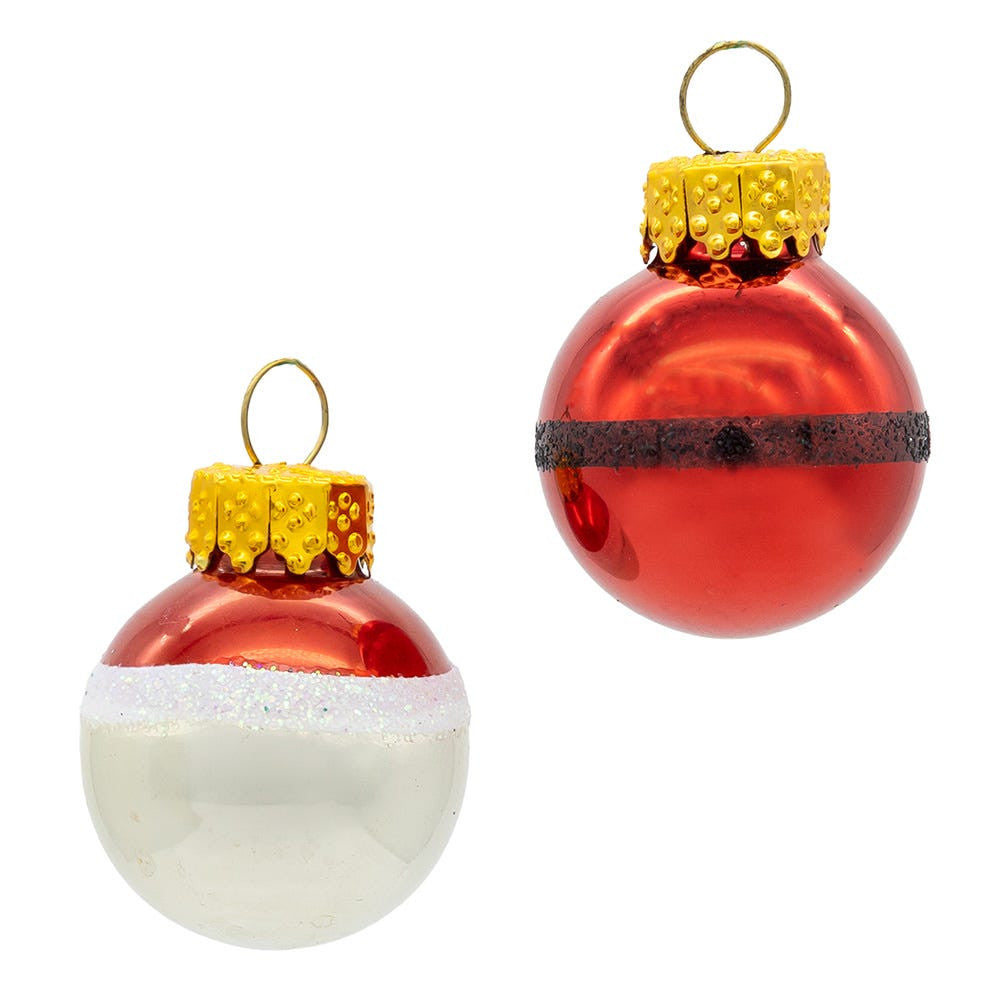 25MM Miniature Santa and Buckle Glass Ball Ornaments