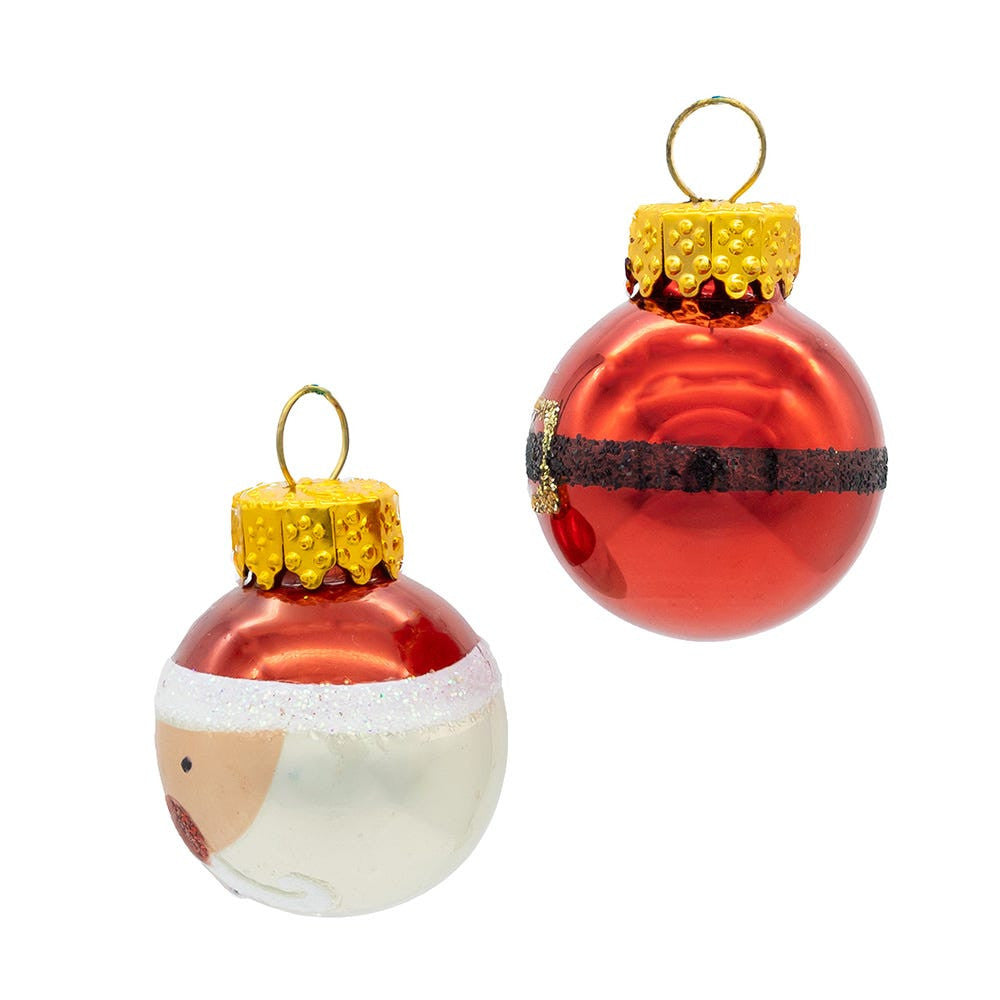 25MM Miniature Santa and Buckle Glass Ball Ornaments