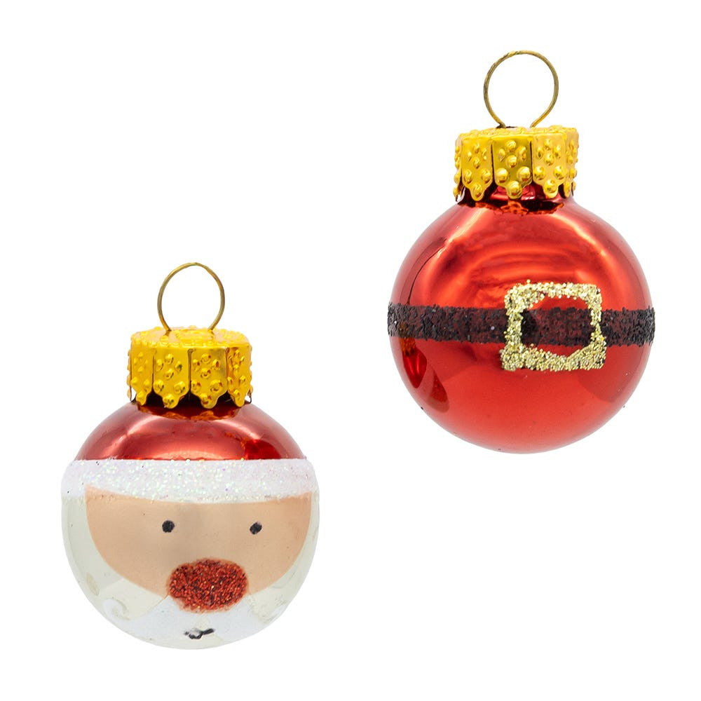 25MM Miniature Santa and Buckle Glass Ball Ornaments