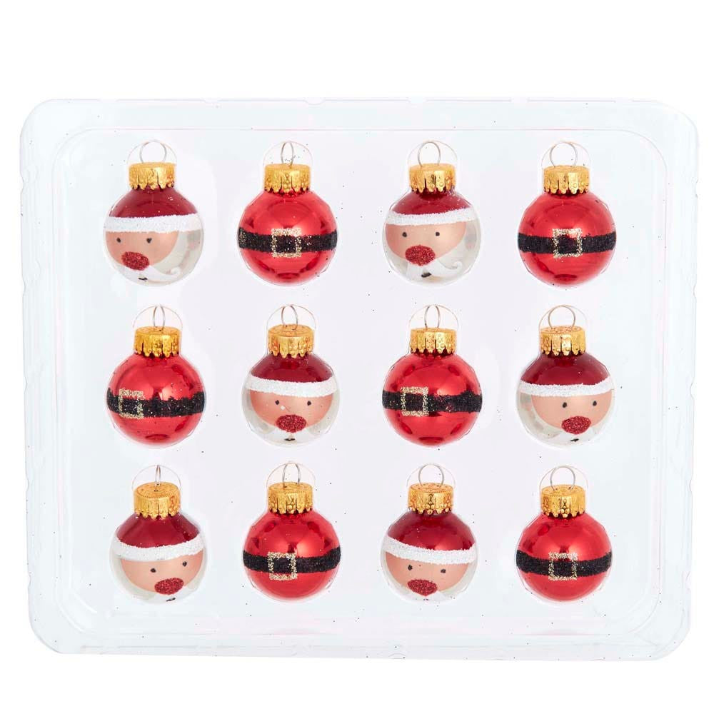 25MM Miniature Santa and Buckle Glass Ball Ornaments