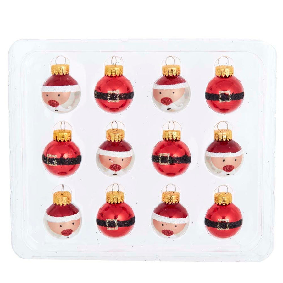 25MM Miniature Santa and Buckle Glass Ball Ornaments