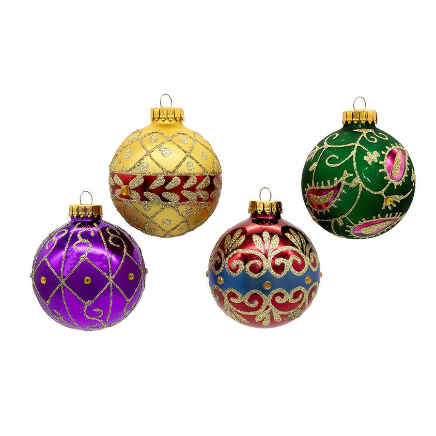 65MM Glass Imperial Design Ball Ornaments