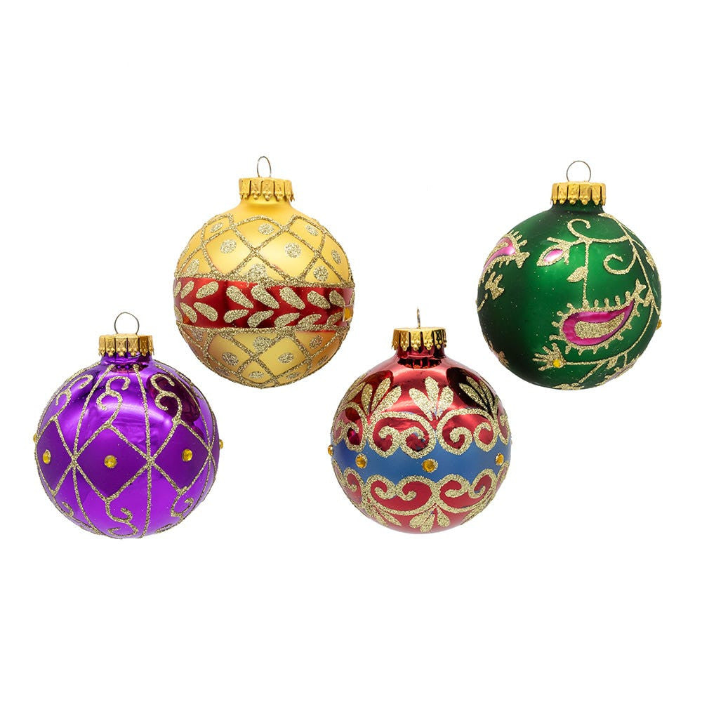 65MM Glass Imperial Design Ball Ornaments