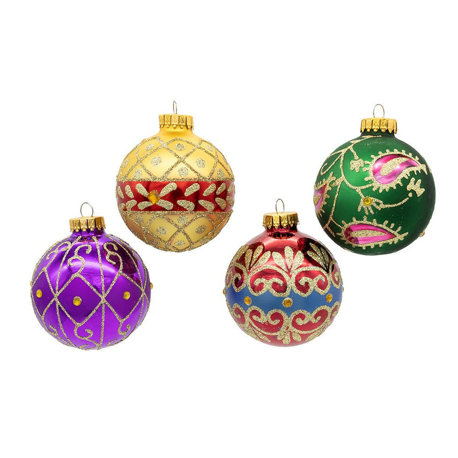 65MM Glass Imperial Design Ball Ornaments