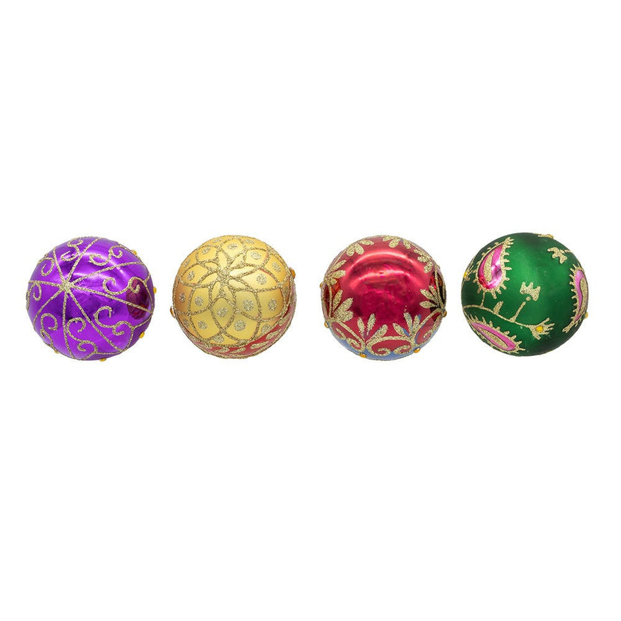 65MM Glass Imperial Design Ball Ornaments