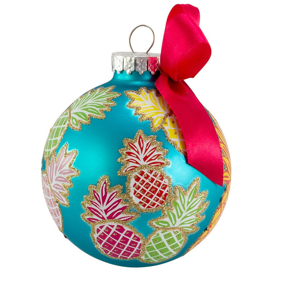 80MM Glass Pineapple Pattern Ball Ornaments