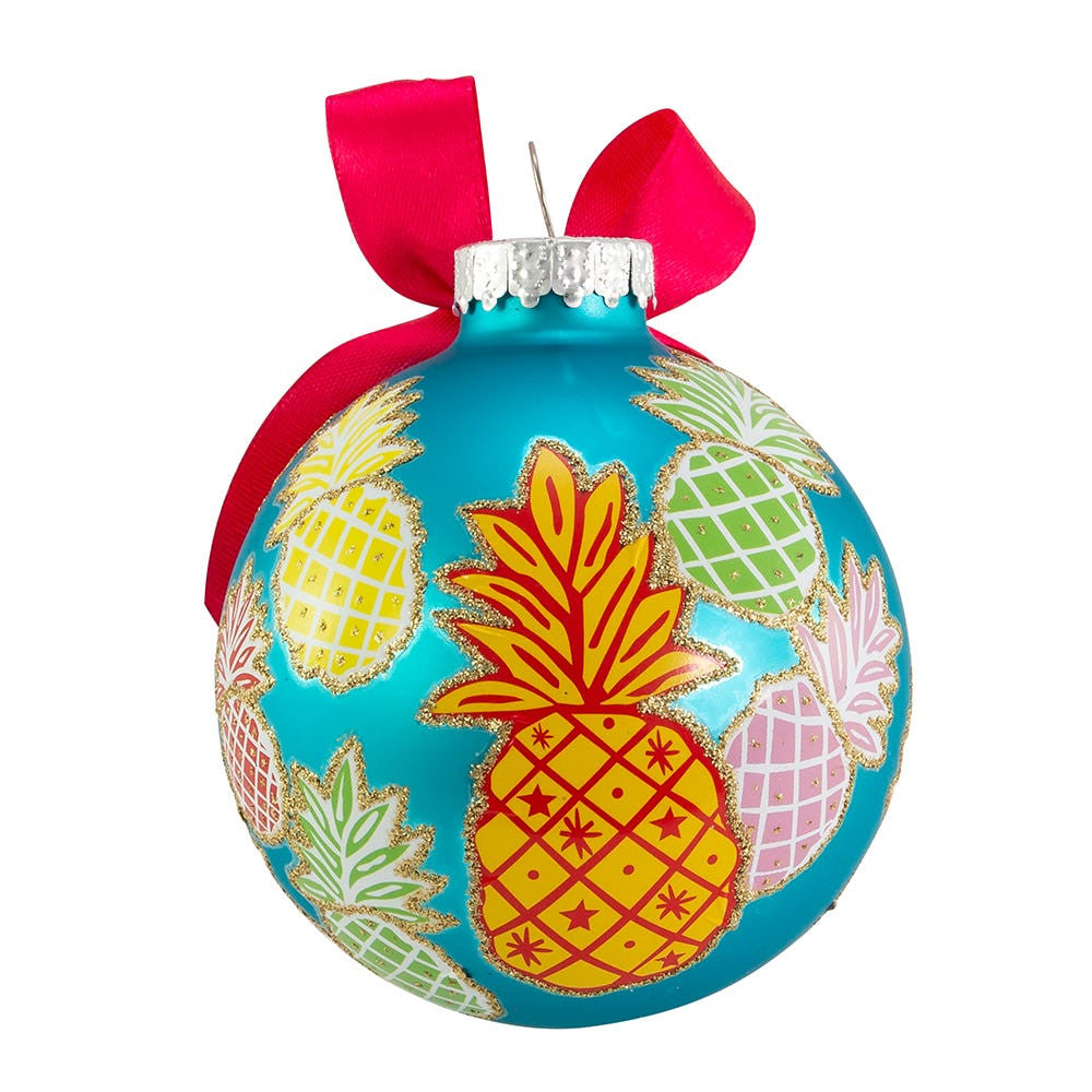 80MM Glass Pineapple Pattern Ball Ornaments