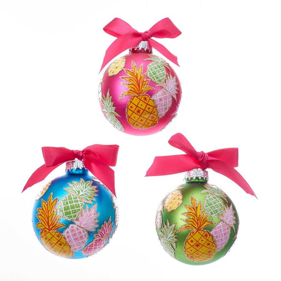 80MM Glass Pineapple Pattern Ball Ornaments