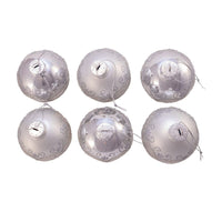 80MM Glass Silver Glitter Ball Ornaments