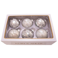 80MM Glass Silver Glitter Ball Ornaments