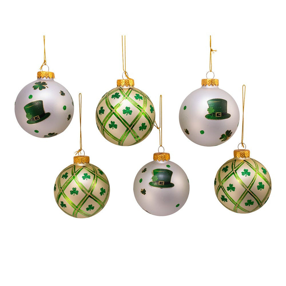 80MM Glass Irish Design Ball Ornaments