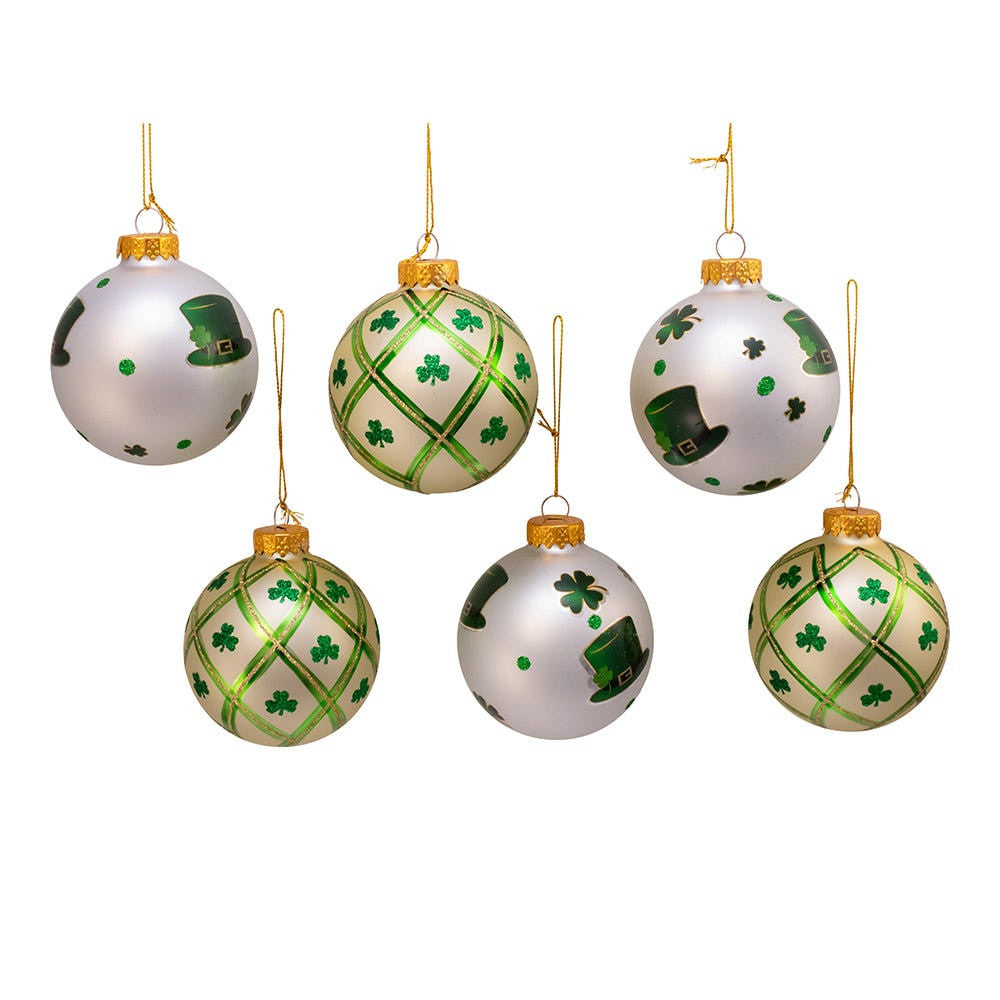 80MM Glass Irish Design Ball Ornaments