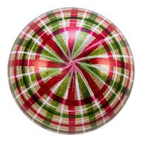 80MM Glass Red and Green Plaid Ball Ornaments