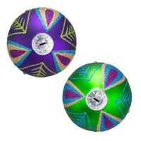 80MM Glass Peacock Purple and Green Ball Ornaments
