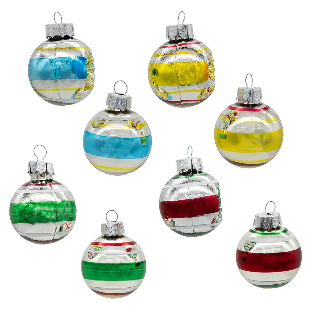 30MM Miniature Solid and Reflector Glass Ball Ornaments