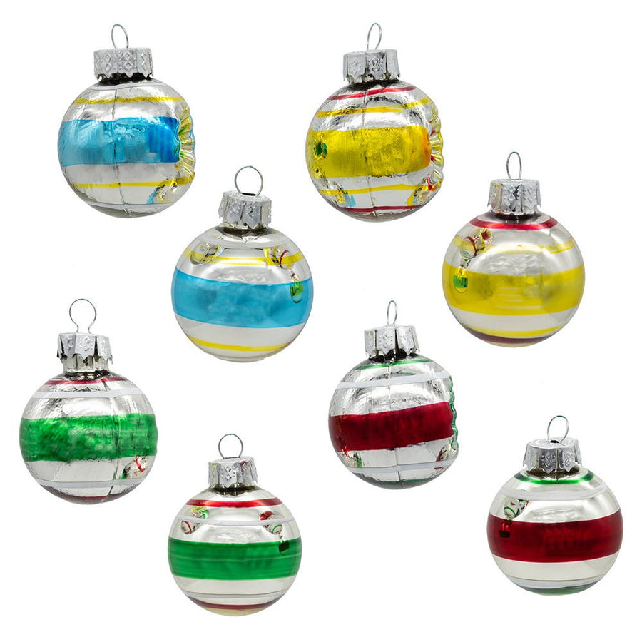 30MM Miniature Solid and Reflector Glass Ball Ornaments