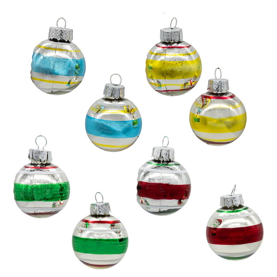 30MM Miniature Solid and Reflector Glass Ball Ornaments