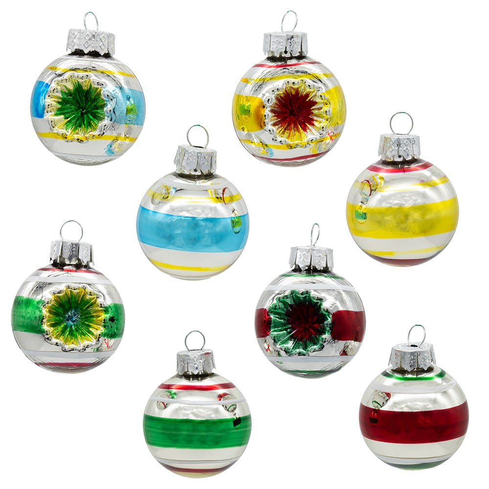 30MM Miniature Solid and Reflector Glass Ball Ornaments