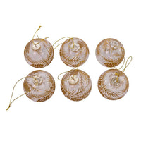 80MM Glass Ball With Gold Pinecone Design Ornaments