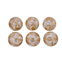 80MM Glass Ball With Gold Pinecone Design Ornaments