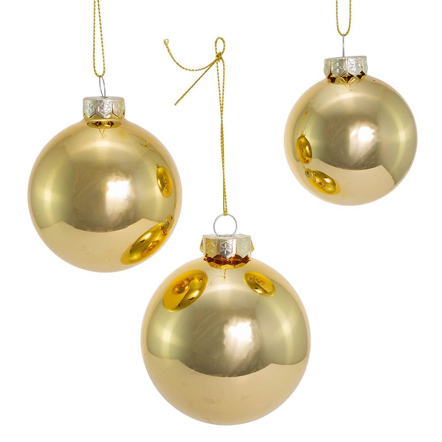 60MM-80MM Glass Shiny Gold Ball Ornaments