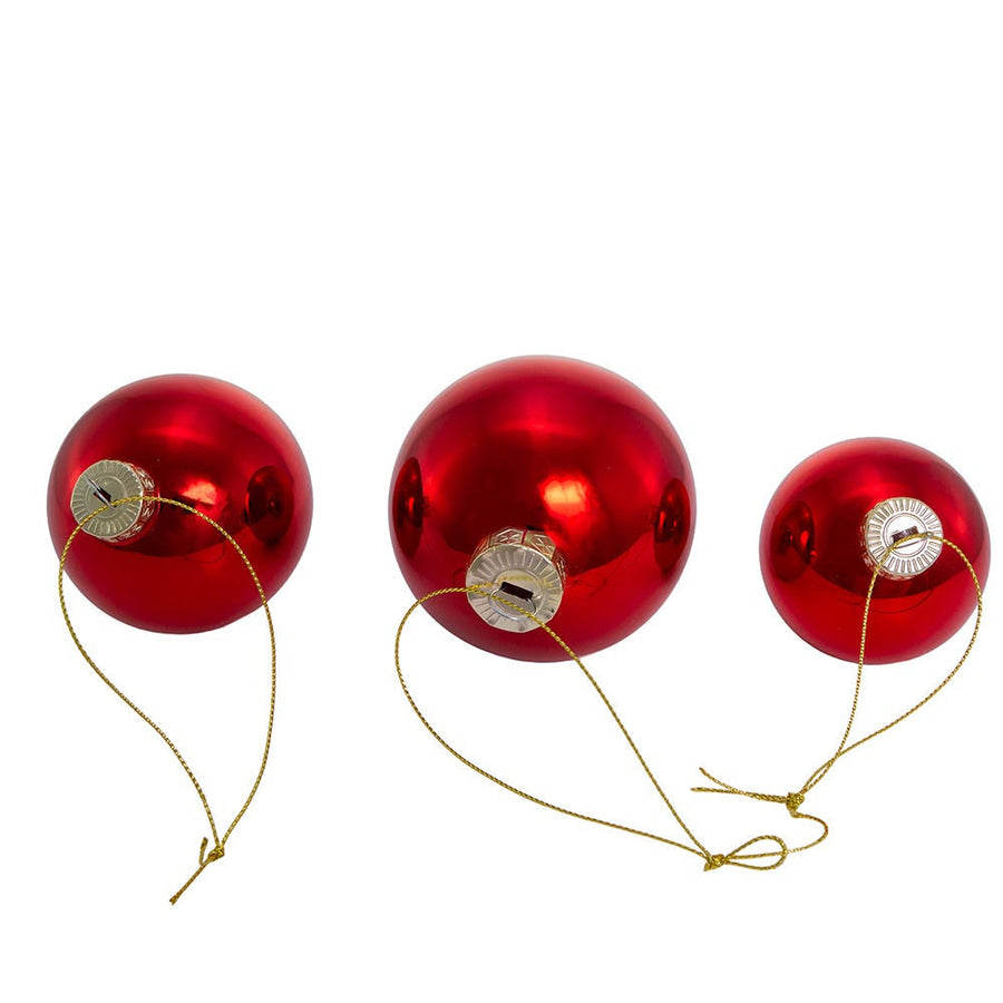 60MM-80MM Glass Shiny Red Ball Ornaments