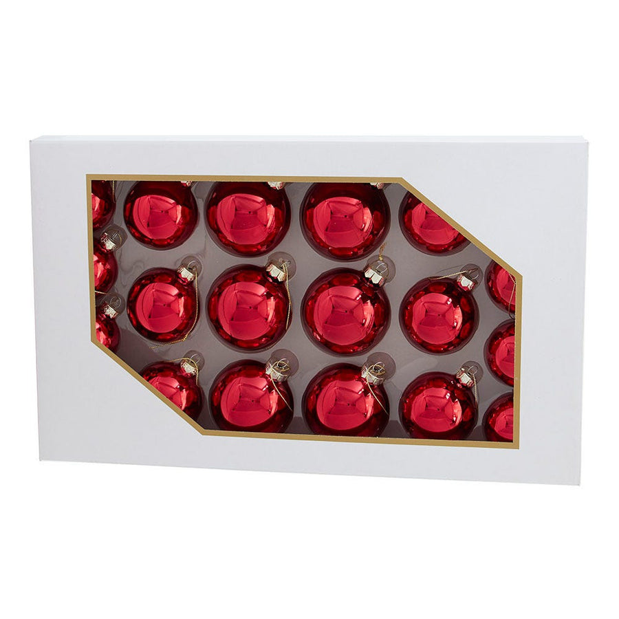 60MM-80MM Glass Shiny Red Ball Ornaments